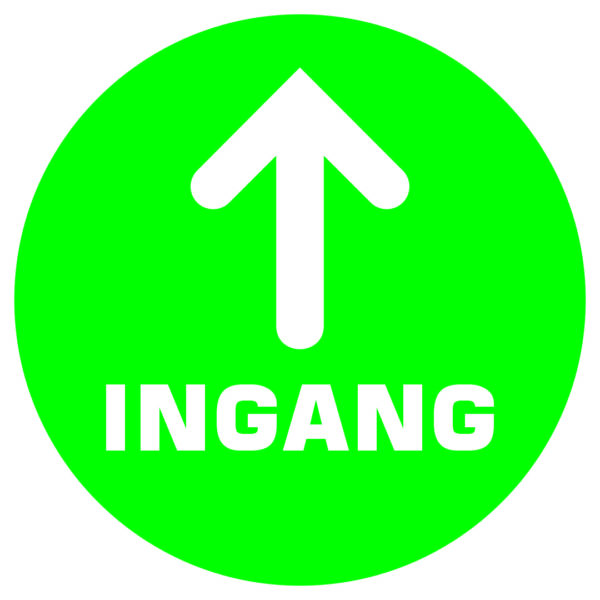 Ingang sticker 20 cm rond