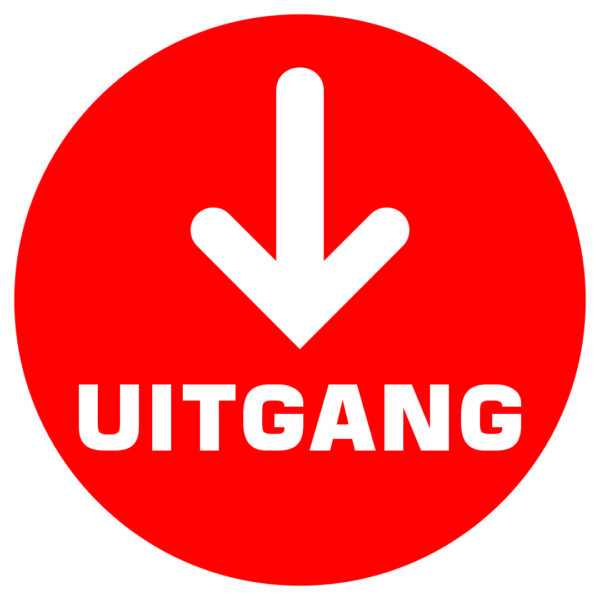 Uitgang sticker 20cm rond