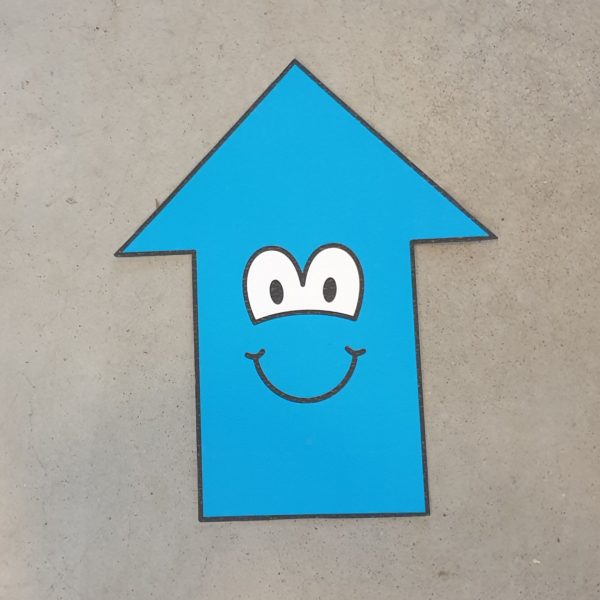 Vloersticker jeugd pijl blauw - set 10 stuks - Afbeelding 2