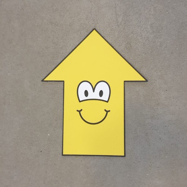 Vloersticker jeugd pijl geel - set 10 stuks - Afbeelding 2