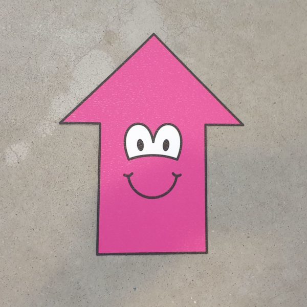 Vloersticker jeugd pijl roze - set 10 stuks - Afbeelding 2