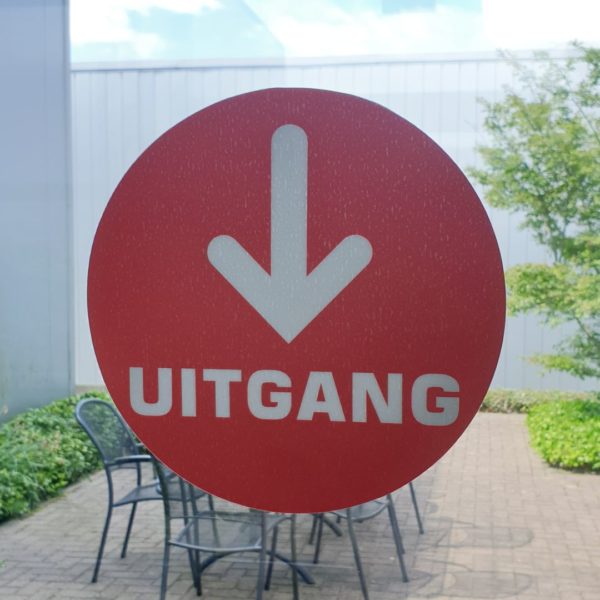 Uitgang sticker 20cm rond - Afbeelding 2